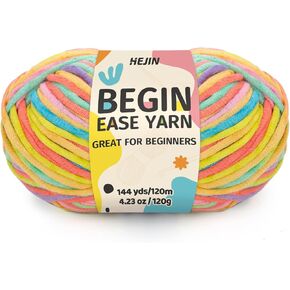 120 جرامًا من خيوط سبعة ألوان للحياكة والحياكة؛ غزل قوس قزح للمبتدئين مع غرز سهلة الرؤية؛ صوف متوسط ​​الوزن #4؛ غزل للمبتدئين في صناعة أدوات الكروشيه in Kuwait