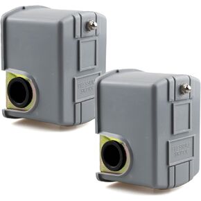 2 Pack Pressure Switch for Well Pump, Adjustable Differential 1/4npt Internal Thread 40-60Psi Water for Garden and Home to Use