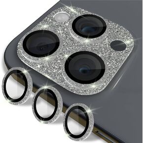 TechTok Bling Camera Lens Protectors Compatible with iPhone 15 Pro and iPhone 15 Pro Max UPGRADED 2-Pack Full Bling and 3-Rings Design Sparkly Diamond - Tempered Glass iPhone Lens Protectors