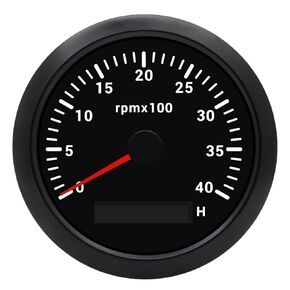 KAOLALI 85mm Tachometer for Marine Boat Motorcycle Car 0-4000 RPM Tacho Gauge with LCD Hourmeter 7 Colors Backlight