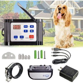 Wireless Electric Dog Fence,Pet Boundary Containment System,Safe Effective Vibrate/Shock Dog Collar,Waterproof,Rechargeable,Adjustable Range,Harmless,for 1 2 3 Dogs,for1dog