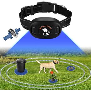 GPS Wireless Dog Fence and Outdoor Pet Barrier 2 in 1, Range 97-3280ft Electric Dog Fence for All Dogs, Keeps Pets Out of Obstacles, Adjustable Warning Strength (Black)