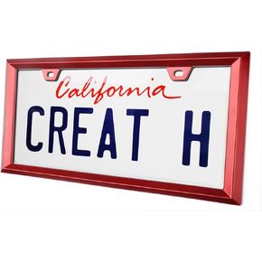 Creathome 3D Chrome License Plate Frames, Pure Zinc Alloy Metal (Triangle Patterned)