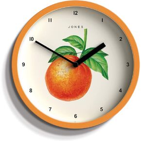 JONES CLOCKS® ساعة فواكه - ساعة مستديرة - ساعة صغيرة - ساعة مطبخ - ساعة مكتب - تصميم حديث - ساعة مصممة - علبة ملونة - فن فواكه - ساعة حائط فواكه (ليمون)