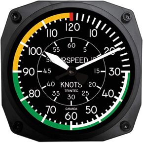 Trintec Series 2061 NV Airspeed Indicator Clock 6.5 Model 2061