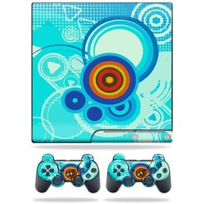MightySkins Skin Compatible with Sony Playstation 3 PS3 Slim Skins + 2 Controller Skins Sticker Modern Retro