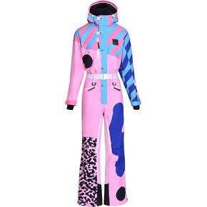 OOSC Penfold in Pink Womens Ski Suit | Stylish Retro | Waterproof, Breathable & Insulated Synthetic | Recycled Polyester
