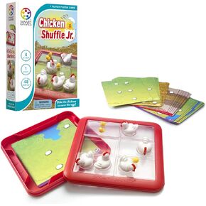 SmartGames Chicken Shuffle Jr. Skill-Building Travel Game for Kids and Adults Ages 4 & Up, 48 Challenges