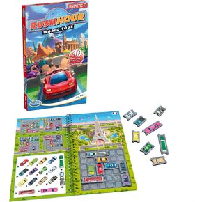 ThinkFun Rush Hour World Tour Magnetic Travel Puzzle - Embark on a Global Adventure of Logic and Strategy in a Compact Travel Edition