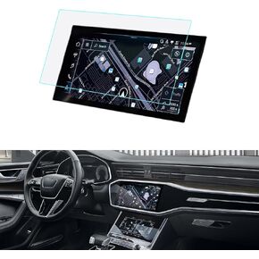 LUWU for 2023 2024 Audi A6 A7 Q7 Q8 Screen Protector Audi A6 A7 Q7 Q8 Accessories 2019-2024 Audi A6 A7 Screen Protector Tempered Glass 9H Anti-glare Q7 Q8 Touchscreen Protective Film 10.1 Inch Infotainment Touchscreen