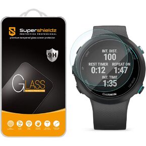 Supershieldz (2 Pack) Designed for Garmin (Swim 2) Tempered Glass Screen Protector, Anti Scratch, Bubble Free