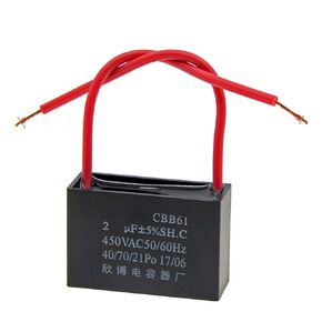 YXQ 3.5uF Ceiling Fan Capacitor CBB61 2 Wire AC 450V 50/60HZ Electric Running Motor Start SH(3Pcs)