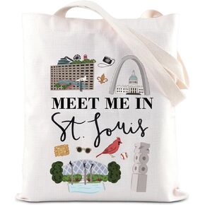 KUIYAI Saint Louis Tote Bag Saint Louis Trip Lovers Gift STL City Vacation Gift Getaway Gift Meet Me In St Louis For Traveler