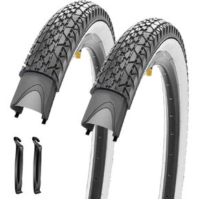 SIMEIQI 2 Pack 24"/ 26"x2.125" Inch Beach Cruiser Bike Tires and Tubes or Without Tubes 24"/ 26"x1.75"/2.125" with 32mm AV Valves with or Without 8 Patches Kit Compatible with 26 Inch Bicycle Tires