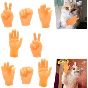Newmemo أيدي صغيرة للقطط، أيدي أصابع صغيرة، أيدي قطط صغيرة للأصابع، دمية إصبع لمخالب القطط، قفازات أصابع للحيوانات الأليفة، أيدي صغيرة ناعمة لتدليك القطط، عرض دمى مضحك لأداء الكمامة (10 قطع) in Kuwait