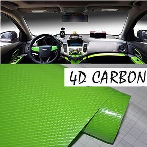 DIYAH 4D Green Carbon Fiber Vinyl Wrap Sticker with Air Release Bubble Free Anti-Wrinkle (120" x 60" / 10FT x 5FT)