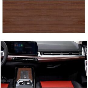 Suvnie High Glossy Wood Grain Vinyl Wrap Sticker, Self-Adhesive Car Wrap Roll with Air Release Technology, 39.4" × 15.7" Waterproof DIY Film Without Bubble, Car Accessories (Brown Wood Texture)