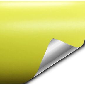 VViViD+ Matte Metallic Daytona Yellow Vinyl Wrap Roll (1ft x 5ft)