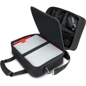 USA Gear Electronics Travel Organizer Tech Bag Case Custom Accessory Storage Compartments, Shoulder Strap & Padded Interior – Compatible with Tablets, Portable Projectors & More Electronics