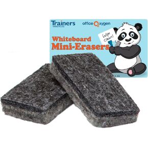 Trainers Warehouse Mini Erasers for Whiteboard Dry-Erase, Set of 30 erasers, 2.5" Long, for Classroom and Office | Fits in Small Hands | Whiteboard & Melamine Surfaces