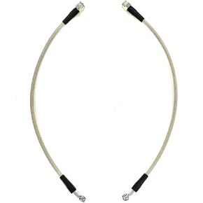 The Stop Shop Universal Braided Stainless Brake Hoses, 20 Inches Long with 10mm Banjo Holes and 3/8"-24 Female End (Includes Hardware) Made in USA