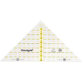 Omnigrid Rt Triangle for 8 inch Quilting Ruler, ¼ Square up to 8", Clear