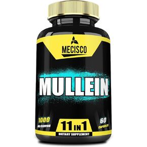 210 Capsules - 11in1 Mullein Leaf Capsules with Panax Ginseng Root, Cordyceps Sinensis & More - Support Respiratory Health, Immune System, Energy Production & Comfortable Mind