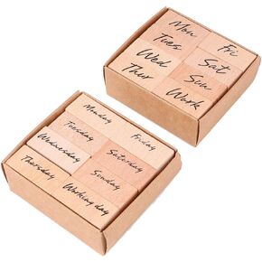 EXCEART Vintage Wooden Stamps Set: DIY Crafts Supplies. Easy for You to Make DIY Greeting Card, tag, Photo Album, Scrapbooking, Patchwork, decoupage, and Many Other Art and Craft Projects.