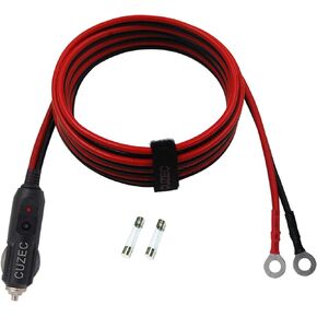 CUZEC Heavy-Duty 14AWG 20A Male Plug Cigarette Lighter Adapter Power Supply Cord with 4ft / 1.2m 14 AWG Cable Wire for Car Inverter Air Pump Electric Cup and DIY