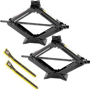 JOIKIT 2 Pack 1.5 Tons 3307 Lbs Capacity Scissor Jack, Car Jack with 2 Ratchet Handles, Car Scissor Jack Lift for Wagon, Van, SUV, Truck, Max Height 15 Inches