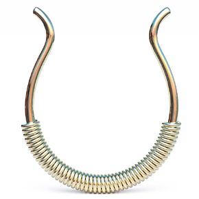 ALOME Gold Fake Septum Hoop - 20G 8mm 14k gold filled Wrapped Faux Septum Hoop - no piercing needed septum jewelry