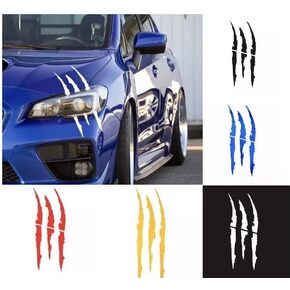 Car Stickers Reflective Monster Claw Scratch Marks Headlight Bumper Sticker Waterproof Decal (Blue)