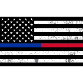 Rogue River Tactical Thin Blue Line and Red Line Lives Matter Flag Car Decal Bumper Sticker Support Law Enforcement Police Officers and Firefighter Flags