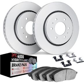 Dynamic Friction Company Front Geospec Brake Rotors Kit | 4000 HybriDynamic Brake Pads includes Hardware 4812-54065