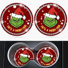 بلينغ سيارة cupholder كوستر 2 حزمة الكرتون أنيمي كريستال حجر الراين سيليكون جديد حامل كأس السيارات اكسسوارات الديكور للنساء الرجال (03) in Kuwait