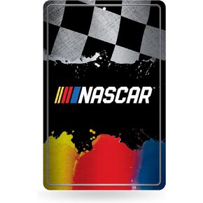 Rico Industries NASCAR Logo NASCAR Large Metal Sign 11" x 17" Large Metal Home Décor Sign,Silver