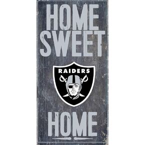 Fan Creations Oakland Raiders NFL Team Logo Garage Home Office Room Wood Sign with Hanging Rope - Home Sweet Home