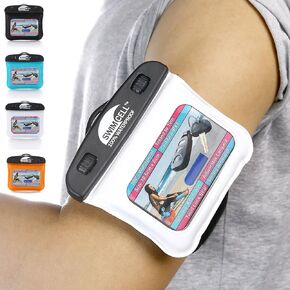 Waterproof Key Pouch For Swimming - Key Holder Case for Car Key Fob Money, MP3 Player. Adjustable Armband and Neck Lanyard, Silicone Key Cover For Arm Wrist or Ankle. IPX8. For Swimming and Running.