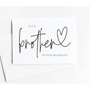 To My Brother on Your Wedding Day Card, For Sibling Gifts, For Groom from Sister
