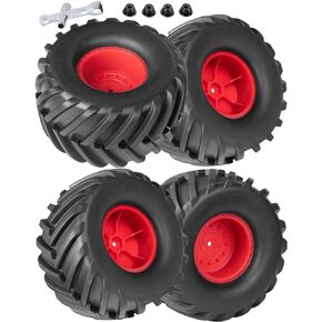 RC 12MM Truck Tires Set for 1/10 Traxxa HIMOTO HSP HPI Tamiya Kyosho RC Car,RC Wheel Rims and Wheel Tires,4PCS,Black