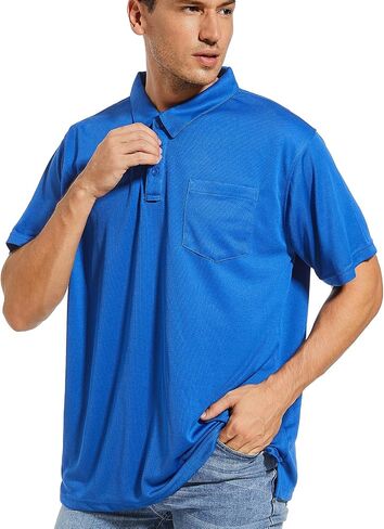 Coolprince Mens Polo Shirts Moisture Wicking Tennis T-Shirt Performance Golf Polo Shirts Casual Work Short Sleeve Shirts in Saudi Arabia