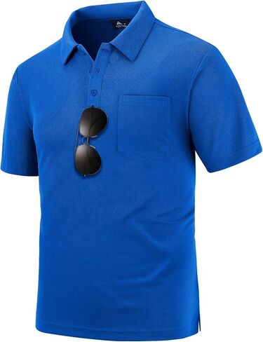 Coolprince Mens Polo Shirts Moisture Wicking Tennis T-Shirt Performance Golf Polo Shirts Casual Work Short Sleeve Shirts in Saudi Arabia