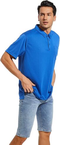 Coolprince Mens Polo Shirts Moisture Wicking Tennis T-Shirt Performance Golf Polo Shirts Casual Work Short Sleeve Shirts in Saudi Arabia
