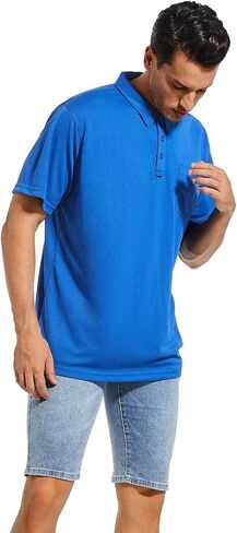 Coolprince Mens Polo Shirts Moisture Wicking Tennis T-Shirt Performance Golf Polo Shirts Casual Work Short Sleeve Shirts in Saudi Arabia