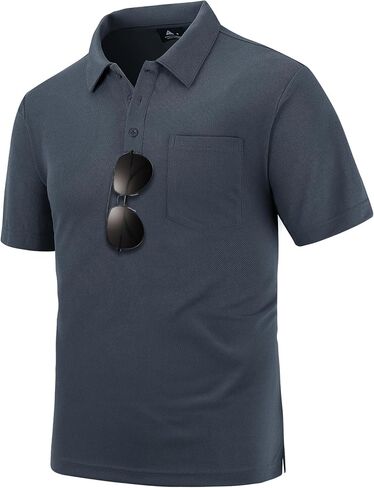 Coolprince Mens Polo Shirts Moisture Wicking Tennis T-Shirt Performance Golf Polo Shirts Casual Work Short Sleeve Shirts in Saudi Arabia