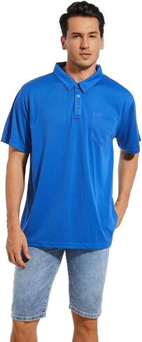 Coolprince Mens Polo Shirts Moisture Wicking Tennis T-Shirt Performance Golf Polo Shirts Casual Work Short Sleeve Shirts in Saudi Arabia