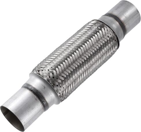 X AUTOHAUX 1 Pcs 2"x8"x12" Car Exhaust Flexible Pipe Tubing Universal Exhaust Joint with Welding Extension Pipe Stainless Steel Silver Tone in Saudi Arabia