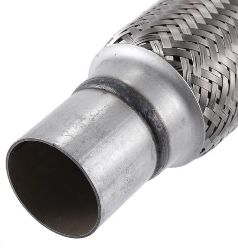 X AUTOHAUX 1 Pcs 2"x8"x12" Car Exhaust Flexible Pipe Tubing Universal Exhaust Joint with Welding Extension Pipe Stainless Steel Silver Tone in Saudi Arabia