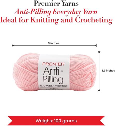 خيوط ممتازة مضادة للوبر يوميًا، خيوط أكريليك ناعمة، خيوط مثالية للكروشيه والحياكة، يمكن غسلها في الغسالة، 180 ياردة، خوخي ناعم in Kuwait