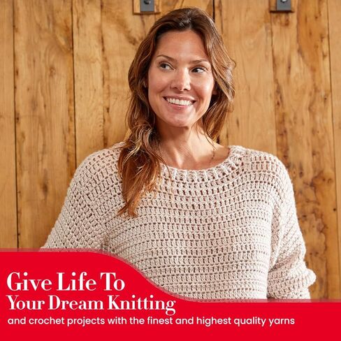 خيوط ممتازة مضادة للوبر يوميًا، خيوط أكريليك ناعمة، خيوط مثالية للكروشيه والحياكة، يمكن غسلها في الغسالة، 180 ياردة، خوخي ناعم in Kuwait